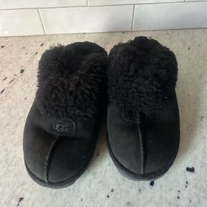 UGG Women's Black Plush Slippers